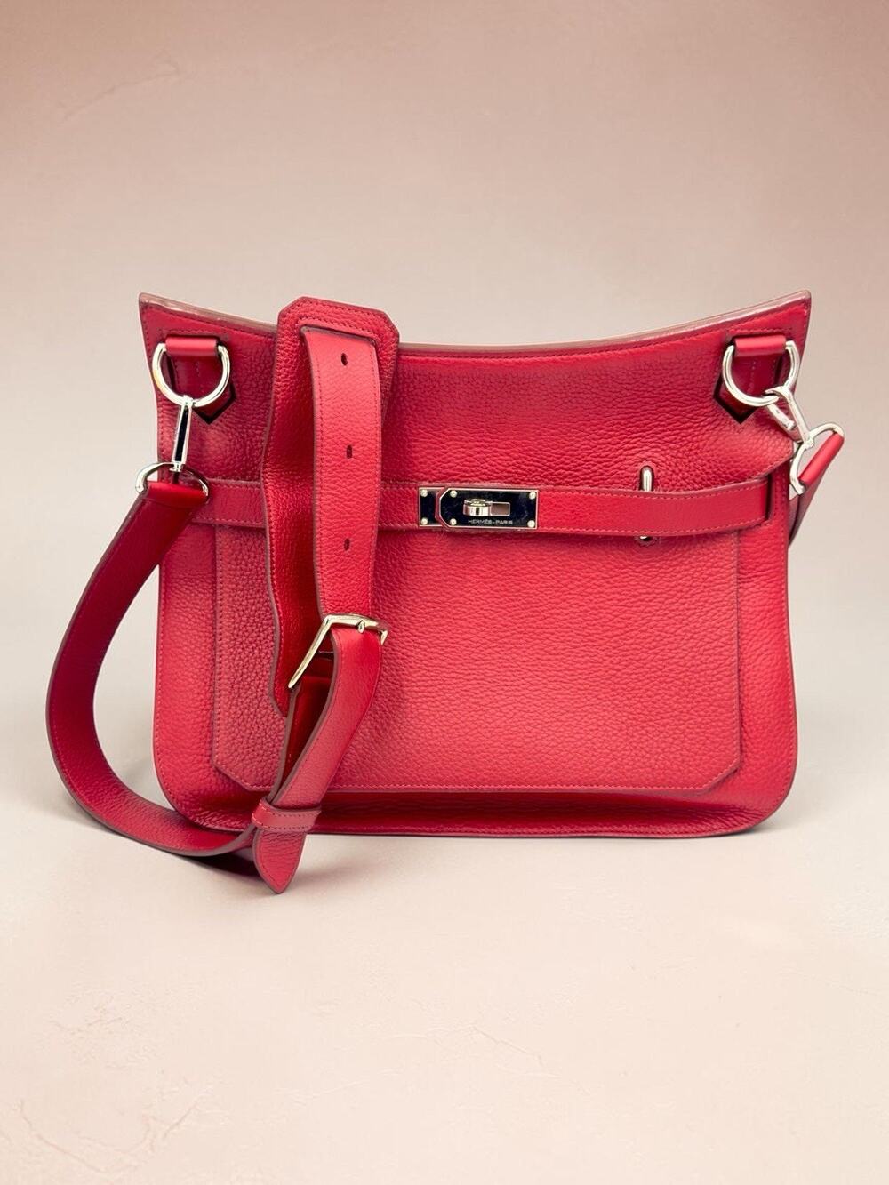 Jypsière 34 Rouge Red Casaque Togo Leather Palladium Hardware Bag